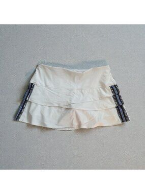 LUCKY IN LOVE Women's White Tiered Tennis Pickleball Skort Size Large / US 12